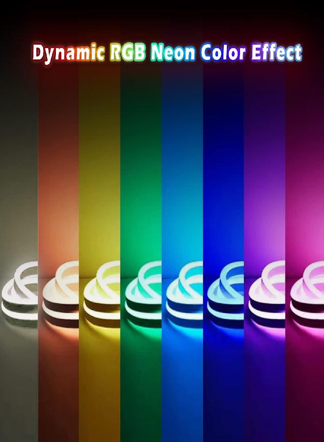 L8star 16.4ft RGB LED Neon Rope Light with Remote Control, Smart Color Changing DIY Mode Neon Flex Strip Lights for Bedroom Indoors Outdoors Decor - Image 2